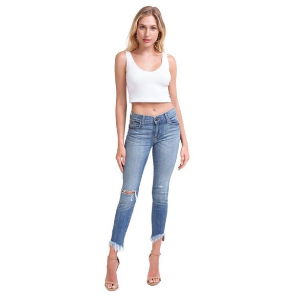 Pistola Audrey Distressed Denim Crop Jeans Santa Cruz - Picture 4 of 12